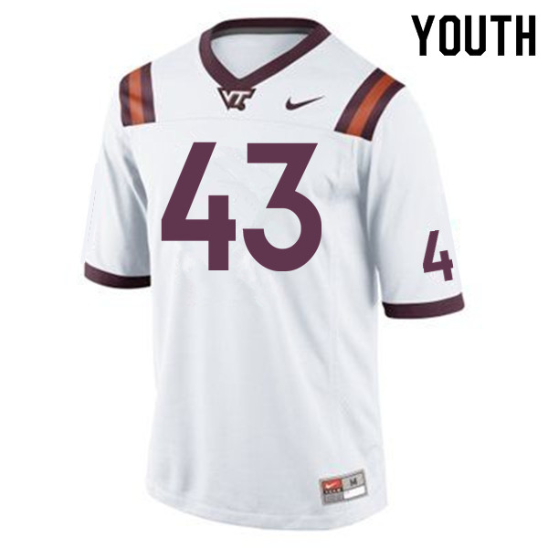 Youth #43 Cole Beck Virginia Tech Hokies College Football Jerseys Sale-Maroon